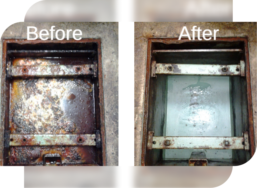 Before and After Grease Trap Cleaning - Rogers Green Corp